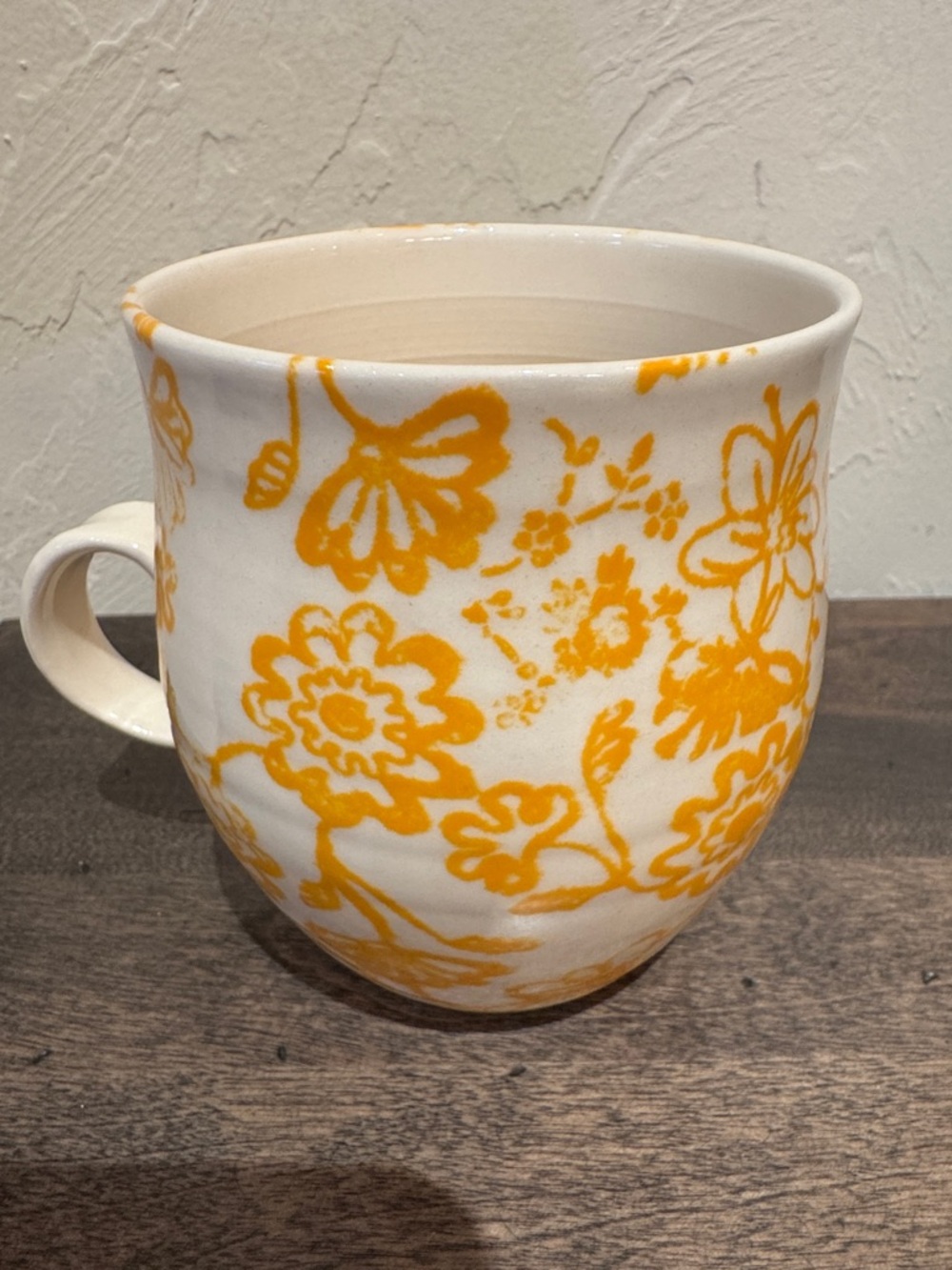 Anthropologie Homegrown Monogram “P” Mug - Retired Style - Yellow Flora Toile - Picture 2 of 4